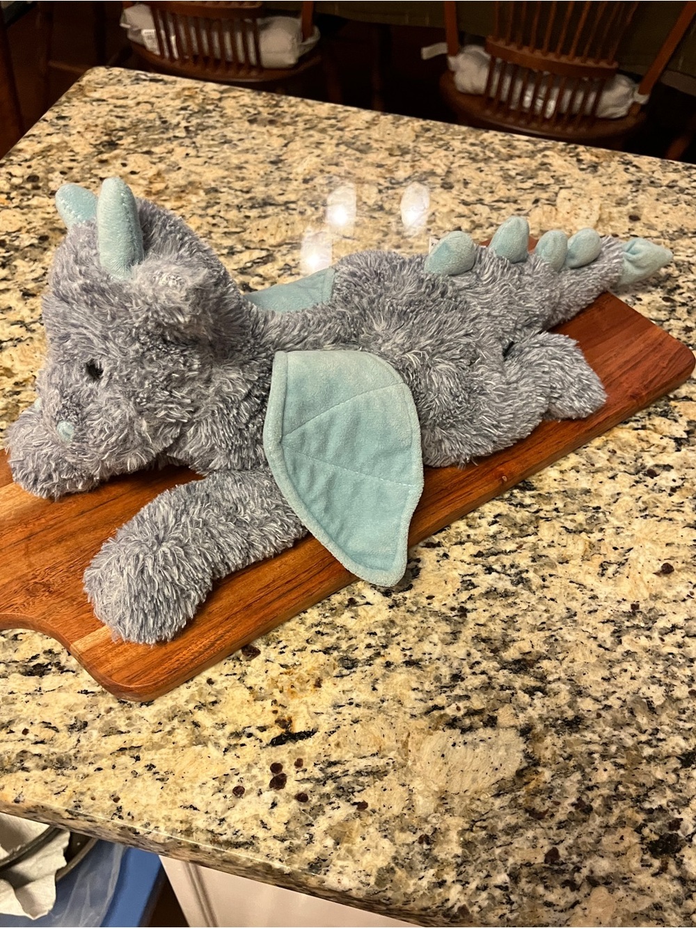 FAO Schwarz 19” enchanted Gray and Mint Dragon Plush Bath Toy Adopt a pet